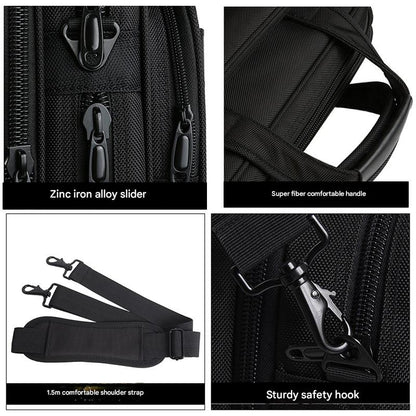 Men's briefcase oxford cloth waterproof laptop bag large capacity multi-layer business crossbody bag