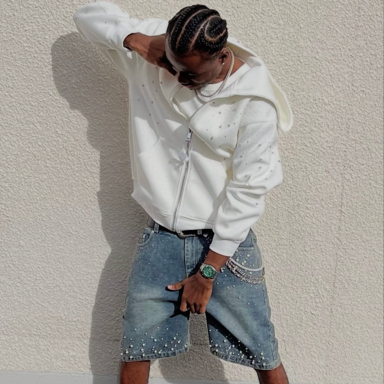 Xyero Rhinestone Pearl Jorts