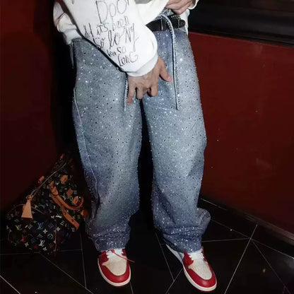 Xyero Rhinestone Baggy Pants