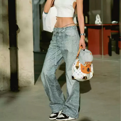 Xyero Rhinestone Baggy Pants