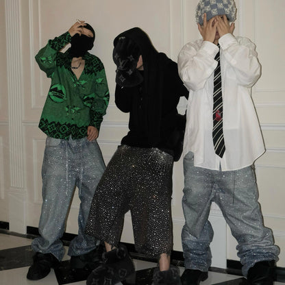 Xyero Rhinestone Baggy Pants