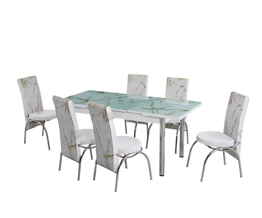 marble white dining