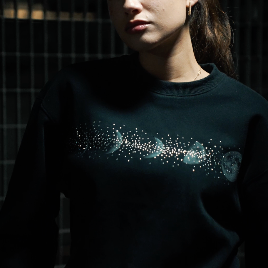Xyero Rhinestone Moon Crewneck
