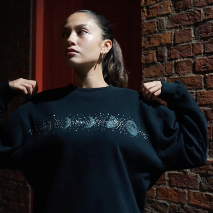 Xyero Rhinestone Moon Crewneck