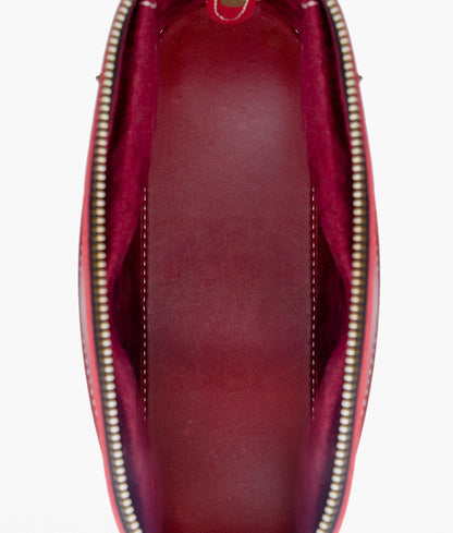 Maroon dome cross-body bag