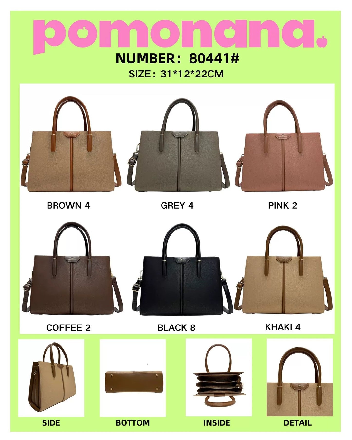 Pomonana Handbag for Women ƒ?? Luxury Fashion Handbag 80441